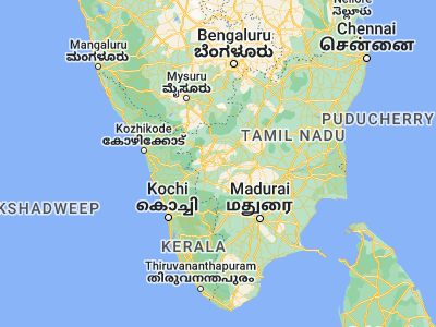 Map showing location of Palladam (10.99175, 77.28633)