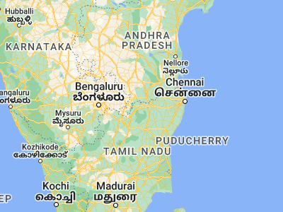 Map showing location of Pallikondai (12.91667, 78.93333)