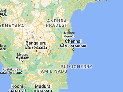 Map showing location of Pallipattu (13.3386, 79.44489)