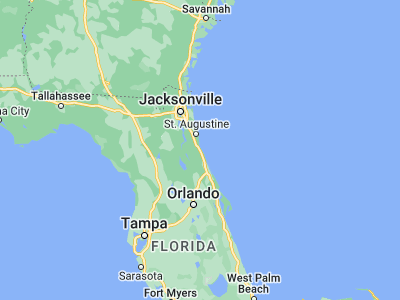 Map showing location of Palm Coast (29.58497, -81.20784)