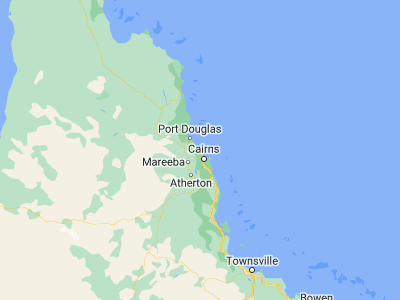 Map showing location of Palm Cove (-16.75, 145.66667)