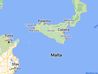 Map showing location of Palma di Montechiaro (37.19264, 13.76496)