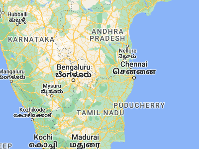 Map showing location of Palmaner (13.2, 78.75)