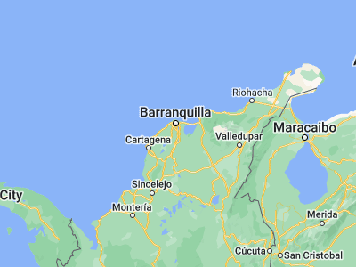 Map showing location of Palmar de Varela (10.74055, -74.75443)