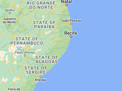 Map showing location of Palmares (-8.68333, -35.59167)