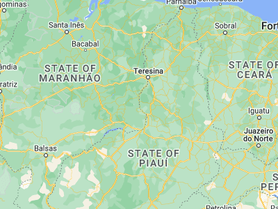 Map showing location of Palmeirais (-5.97778, -43.06333)