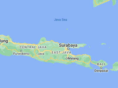 Map showing location of Paloh (-6.8894, 112.0542)