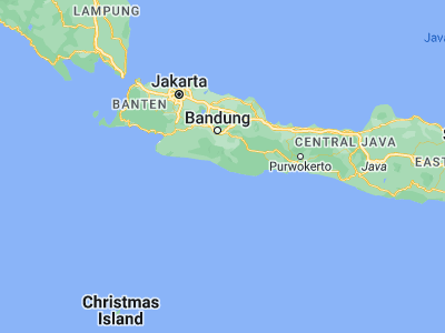 Map showing location of Pameungpeuk (-7.6413, 107.7332)