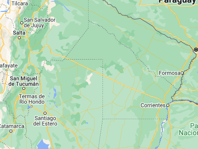 Map showing location of Pampa de los Guanacos (-26.23333, -61.85)