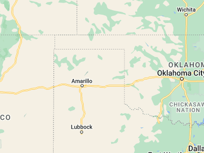 Map showing location of Pampa (35.53616, -100.95987)