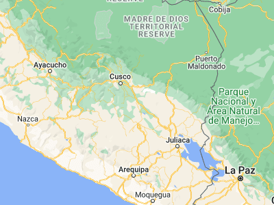Map showing location of Pampamarca (-14.14639, -71.45944)
