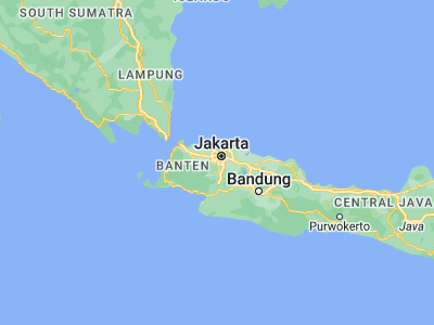 Map showing location of Pamulang (-6.34278, 106.73833)