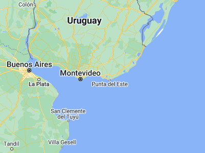 Map showing location of Pan de Azúcar (-34.8, -55.23333)