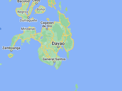 Map showing location of Panabo (7.30806, 125.68417)