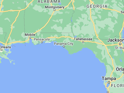 Map showing location of Panama City Beach (30.17659, -85.80549)