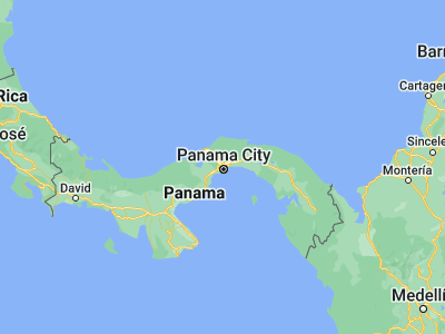 Map showing location of Panamá City (8.9936, -79.51973)
