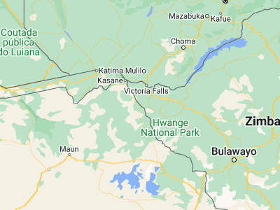 Map showing location of Pandamatenga (-18.52779, 25.62698)