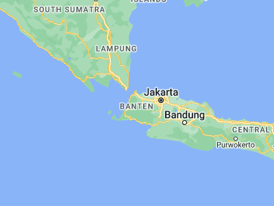 Map showing location of Pandeglang (-6.3084, 106.1067)