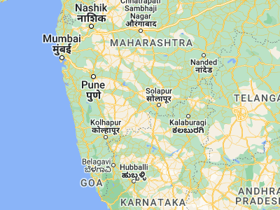 Map showing location of Pandharpur (17.66667, 75.33333)