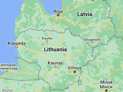 Map showing location of Panevėžys (55.73333, 24.35)