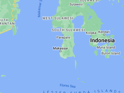 Map showing location of Pangkajene (-4.8372, 119.5472)