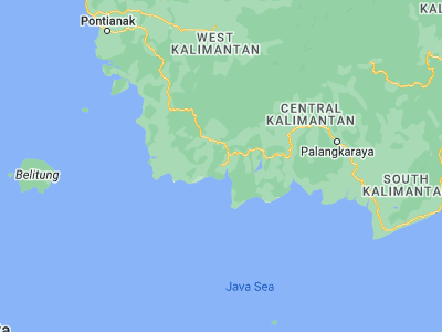 Map showing location of Pangkalanbuun (-2.68333, 111.61667)