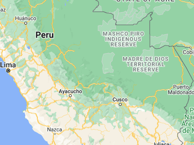 Map showing location of Pangoa (-12.11667, -73)