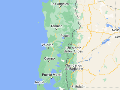 Map showing location of Panguipulli (-39.63333, -72.33333)
