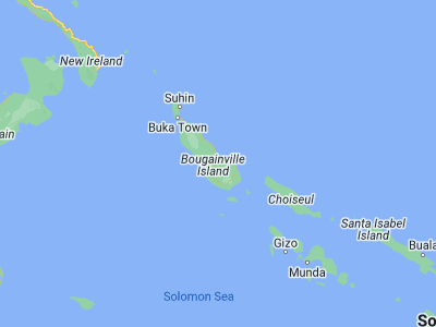 Map showing location of Panguna (-6.3164, 155.48483)