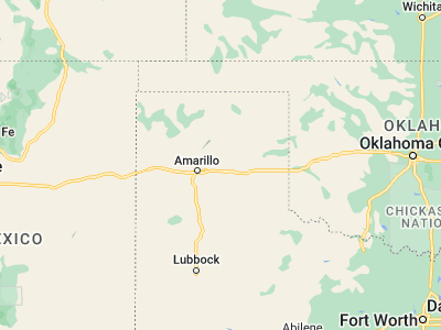 Map showing location of Panhandle (35.3456, -101.38044)
