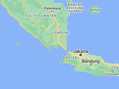 Map showing location of Panjang (-5.4759, 105.31982)