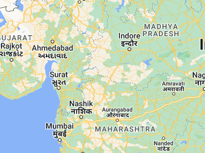 Map showing location of Pānsemal (21.65, 74.7)