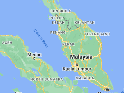 Map showing location of Pantai Remis (4.4557, 100.6288)