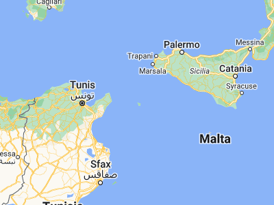 Map showing location of Pantelleria (36.83333, 11.95)
