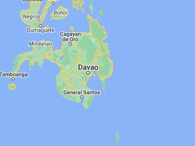 Map showing location of Pantukan (7.16333, 125.89917)