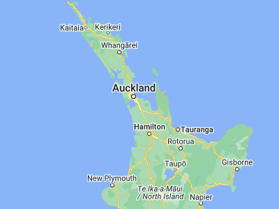 Map showing location of Papakura (-37.06572, 174.94393)