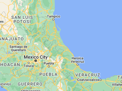 Map showing location of Papantla de Olarte (20.45, -97.31667)