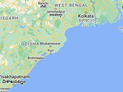 Map showing location of Parādīp Garh (20.31667, 86.61667)