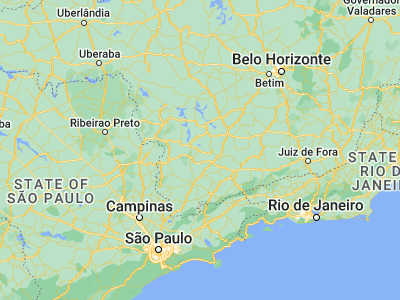 Map showing location of Paraguaçu (-21.54722, -45.7375)