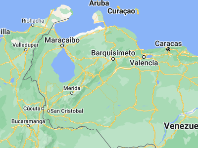 Map showing location of Paraíso de Chabasquén (9.43365, -69.94754)