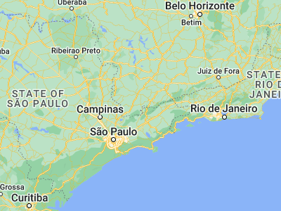 Map showing location of Paraisópolis (-22.55417, -45.78)