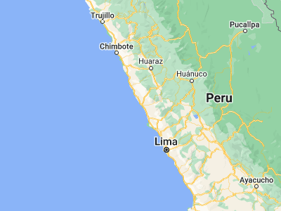 Map showing location of Paramonga (-10.66667, -77.83333)