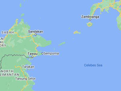 Map showing location of Parangan (5.08389, 119.93833)