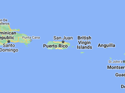 Map showing location of Parcelas Nuevas (18.14024, -66.17239)