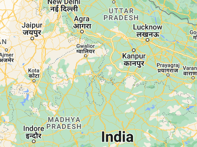Map showing location of Parīchhā (25.50811, 78.75847)