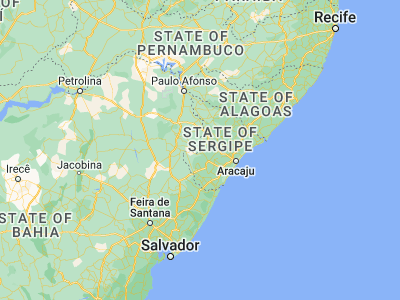 Map showing location of Paripiranga (-10.6875, -37.86167)