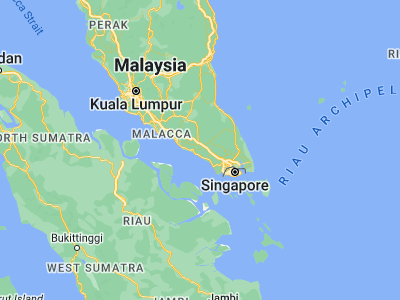 Map showing location of Parit Raja (1.8681, 103.1124)