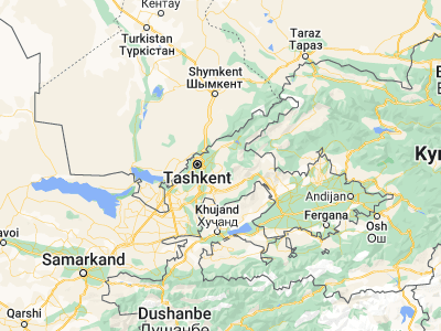 Map showing location of Parkent (41.29444, 69.67639)