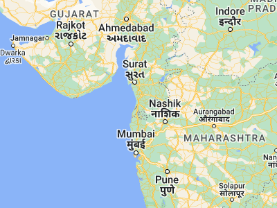 Map showing location of Parnera (20.55, 72.95)