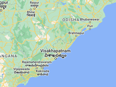 Map showing location of Pārvatīpuram (18.78333, 83.43333)